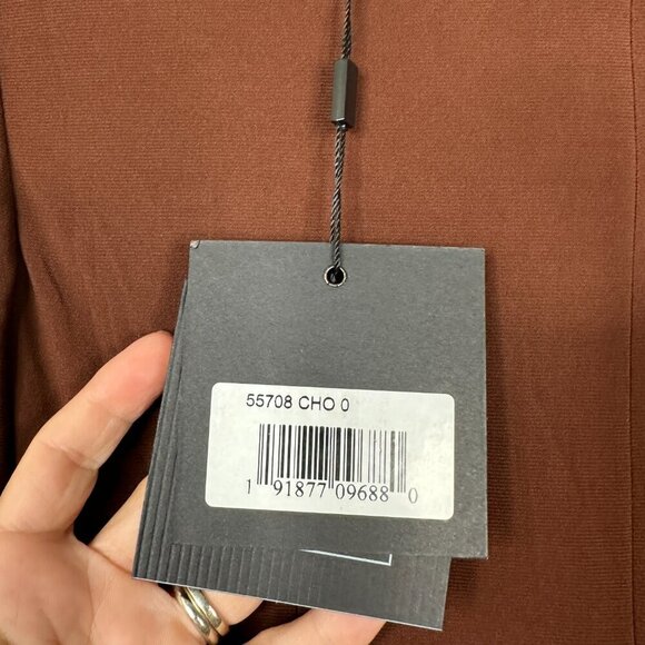 NWT Mac Duggal Long Sleeve Keyhole Draped Gown Chocolate 0 #8294 - Picture 6 of 8